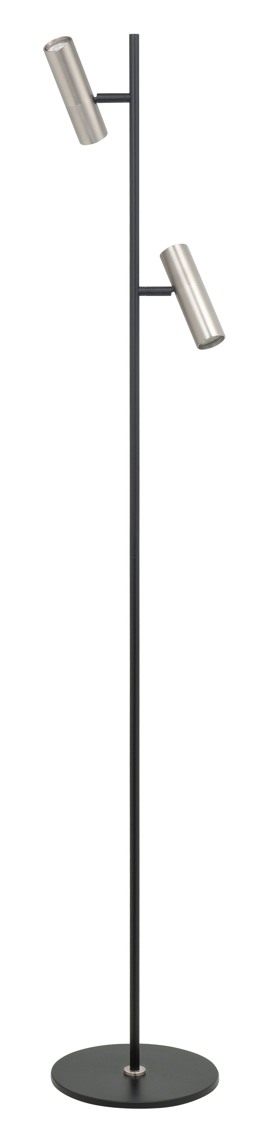 Vloerlamp Trend zwart + nikkel 2 lichtpunten