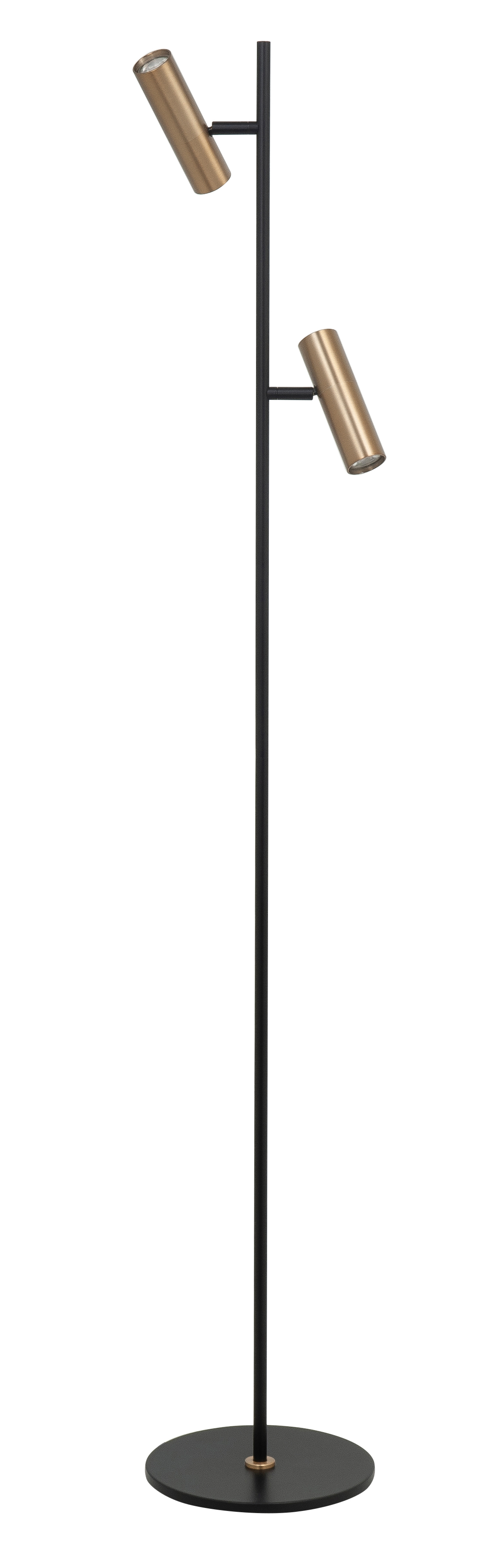 Vloerlamp Trend zwart + messing 2 lichtpunten