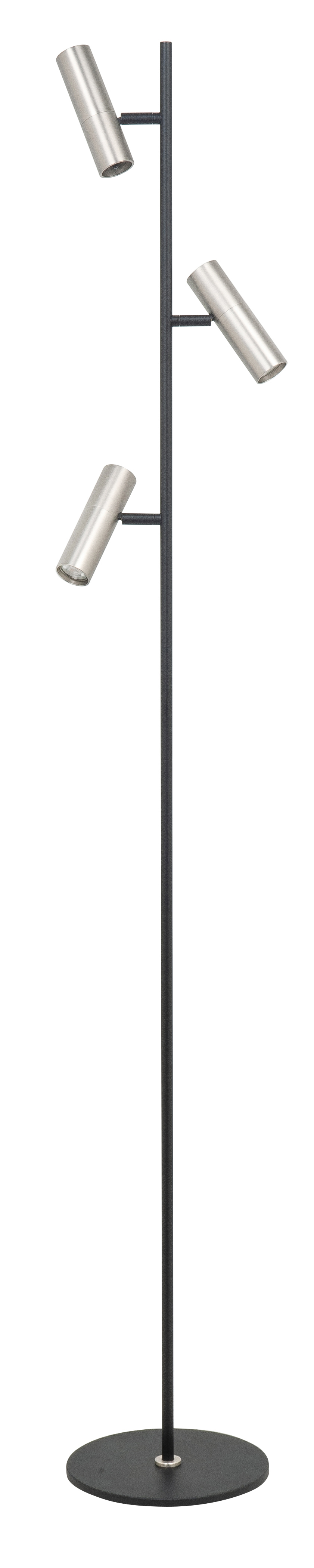 Vloerlamp Trend zwart + nikkel 3 lichtpunten