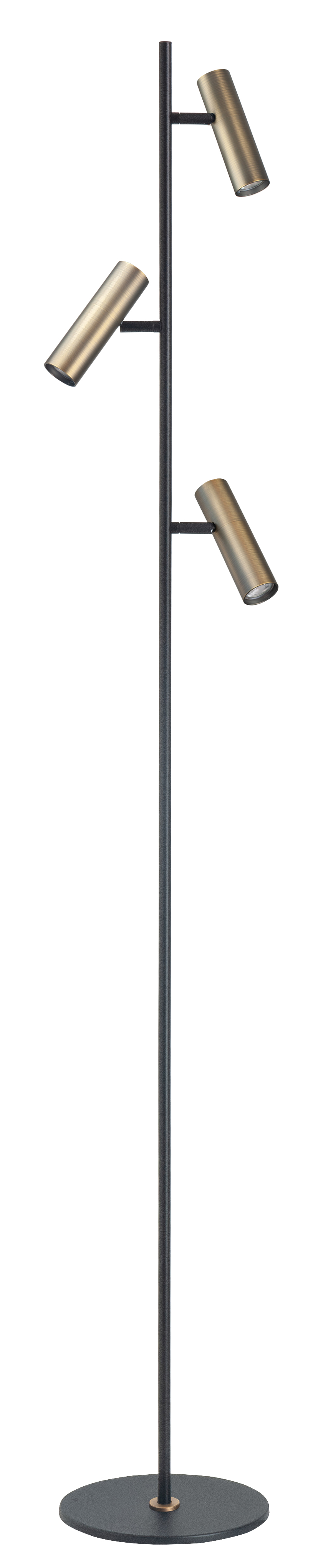 Vloerlamp Trend zwart + brons 3 lichtpunten