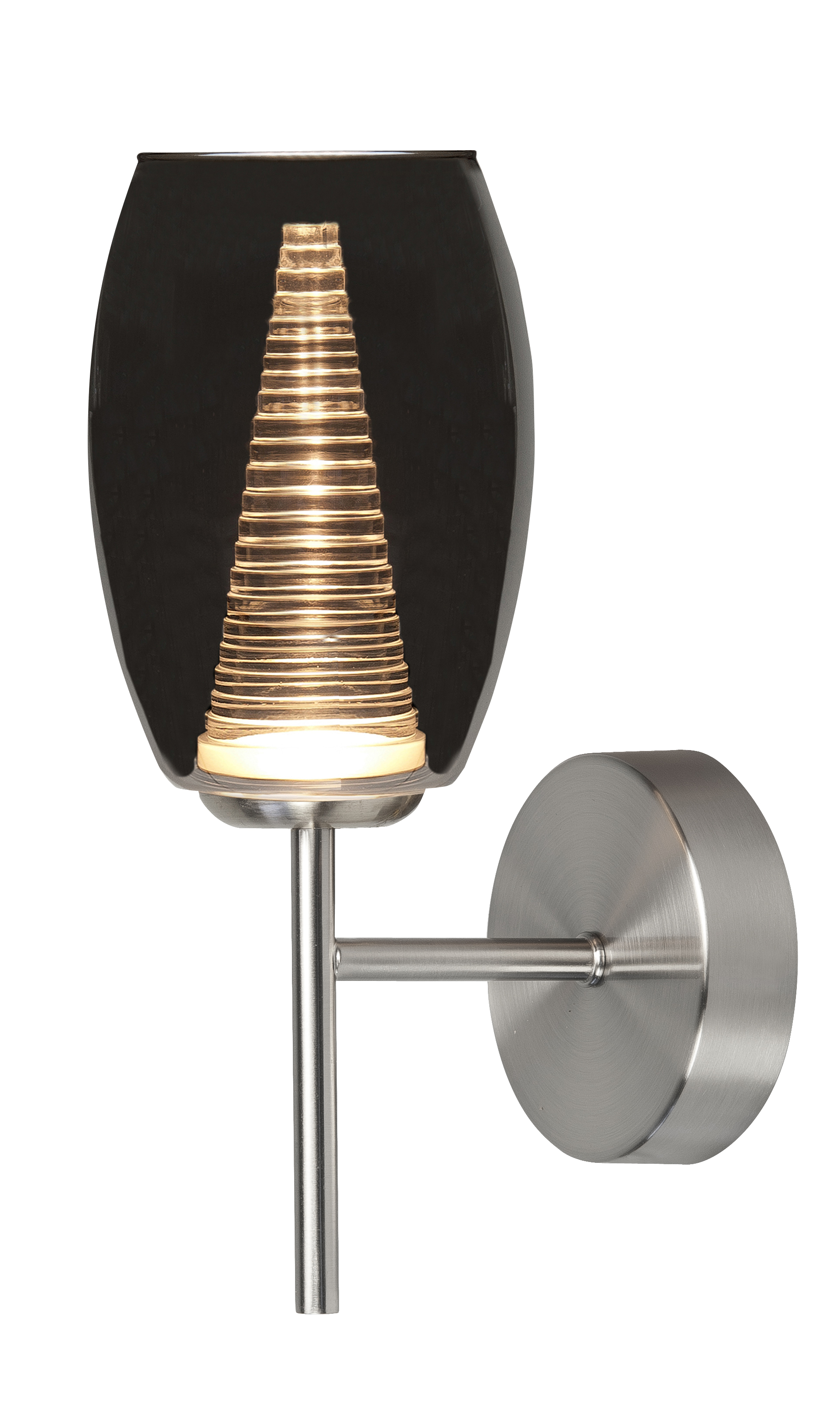 Wandlamp Nebula nikkel + smoke glas