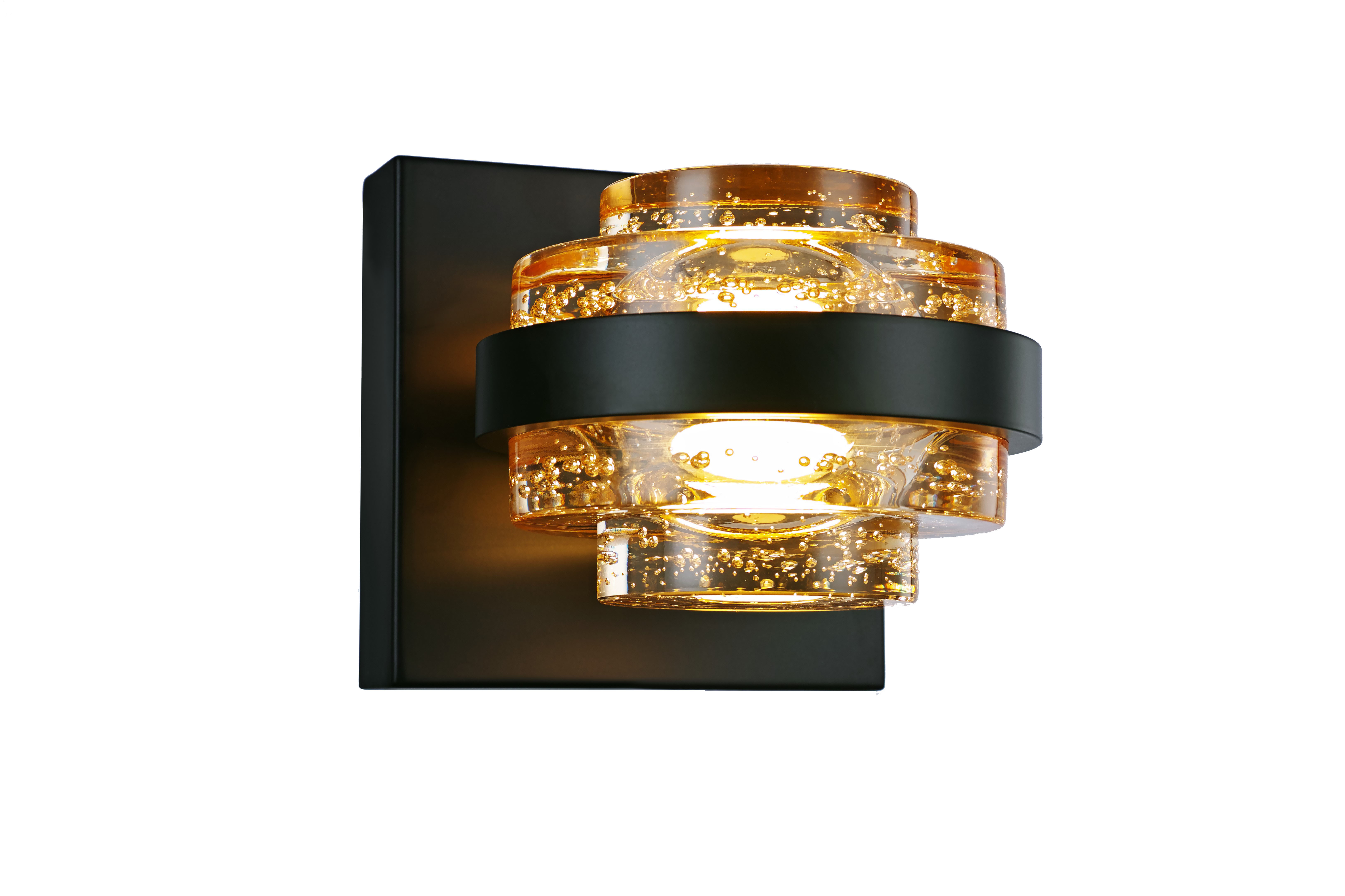 Wandlamp Dynasty zwart + champagne acryl