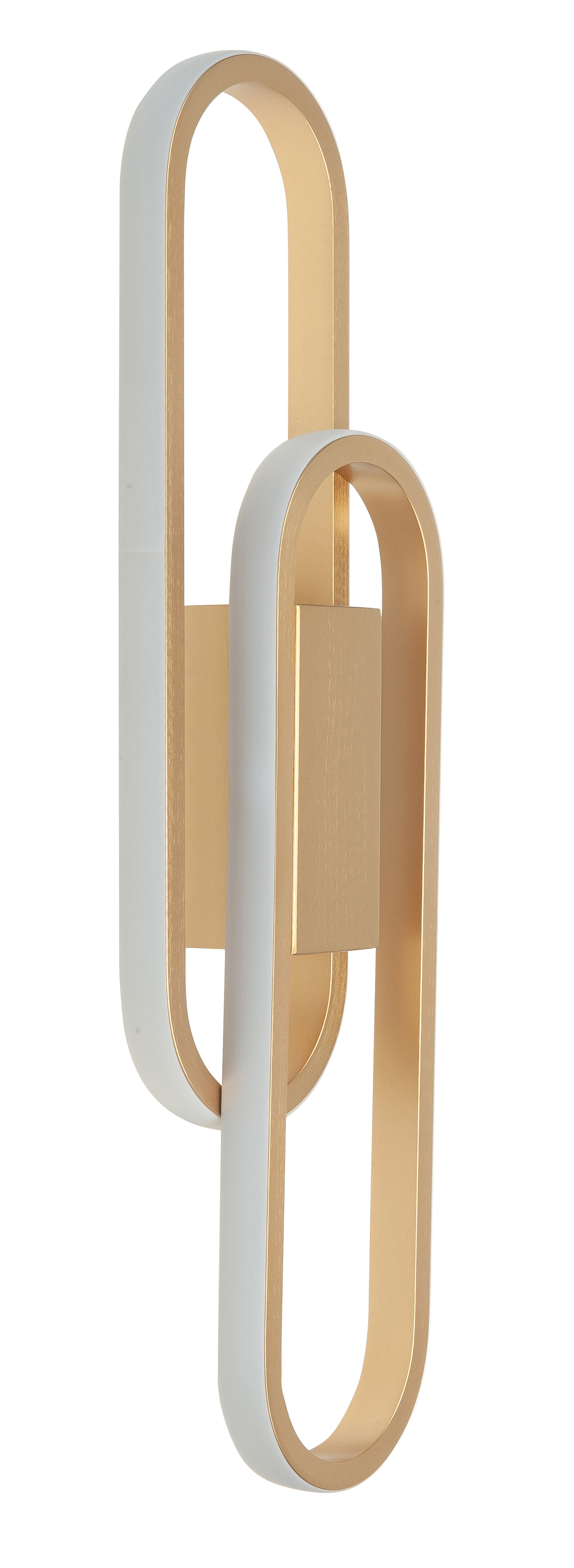 Wandlamp Anello zwart + messing dubbel ovaal