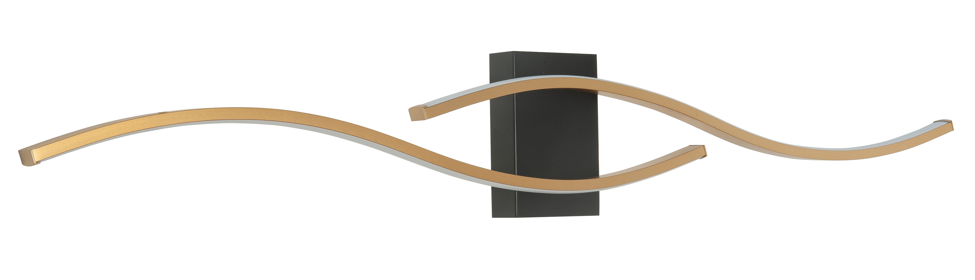 Wandlamp Onda zwart + messing