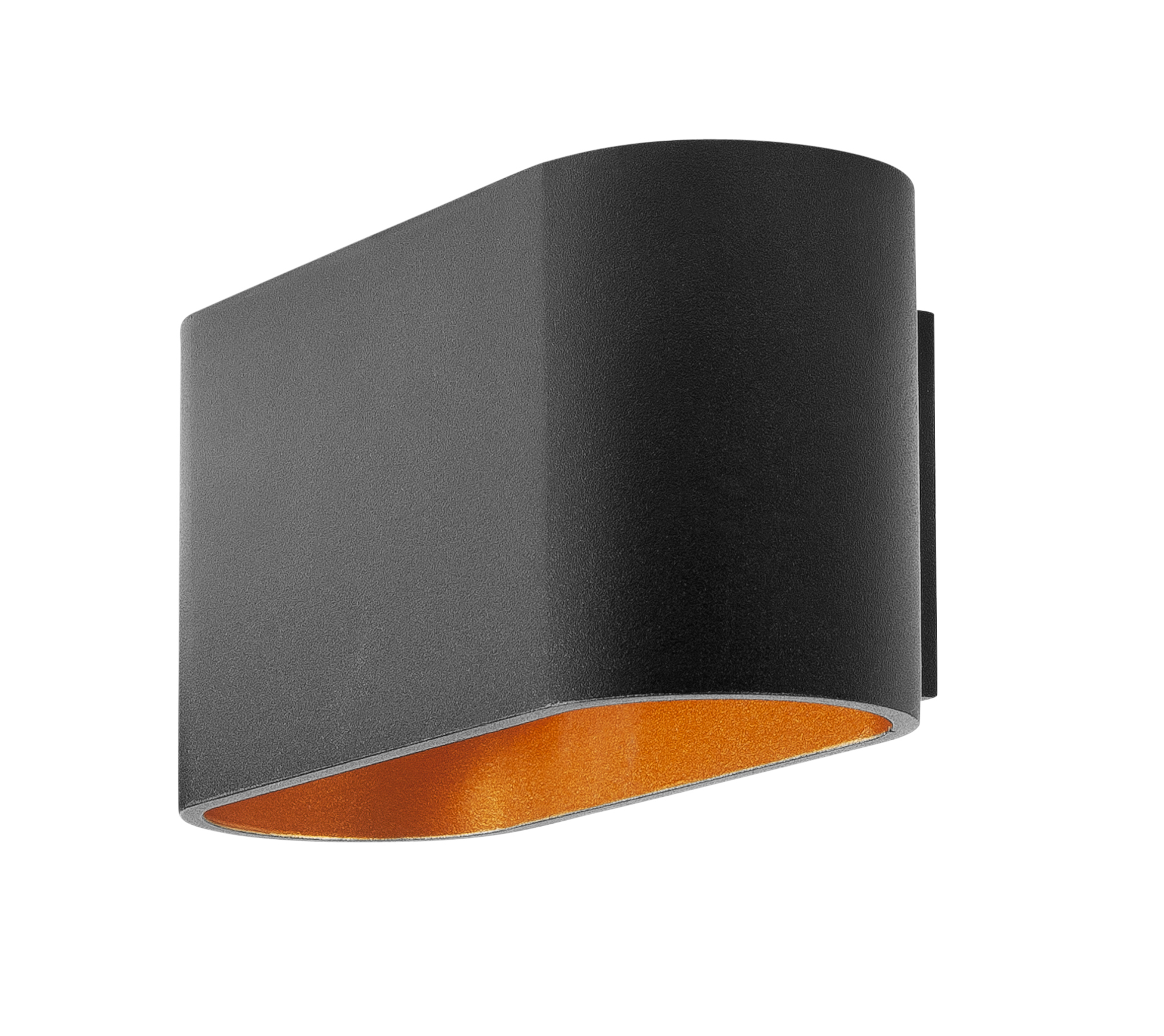 Wandlamp Oval zwart + goud