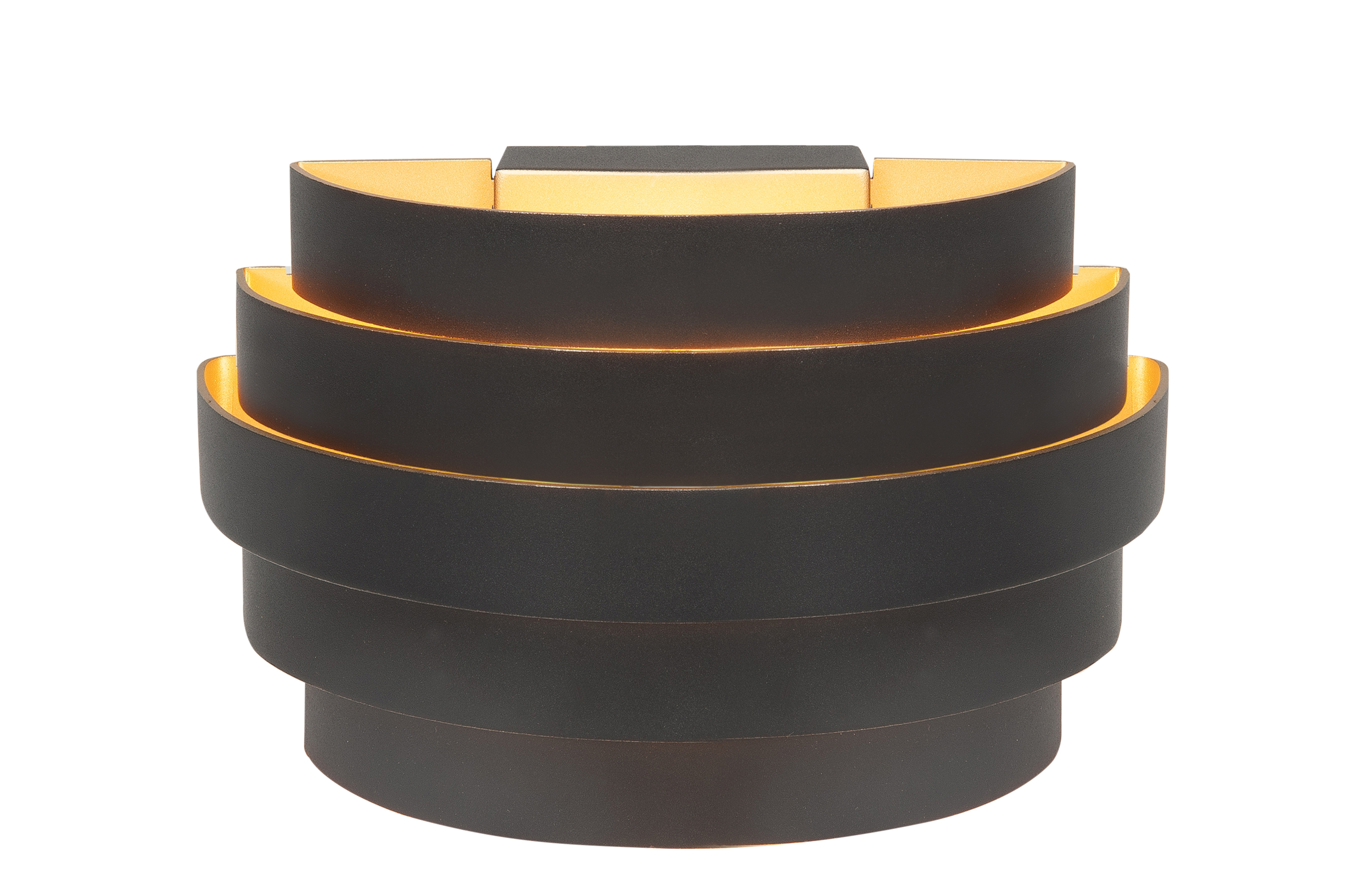 Wandlamp Scudo zwart + goud 48cm