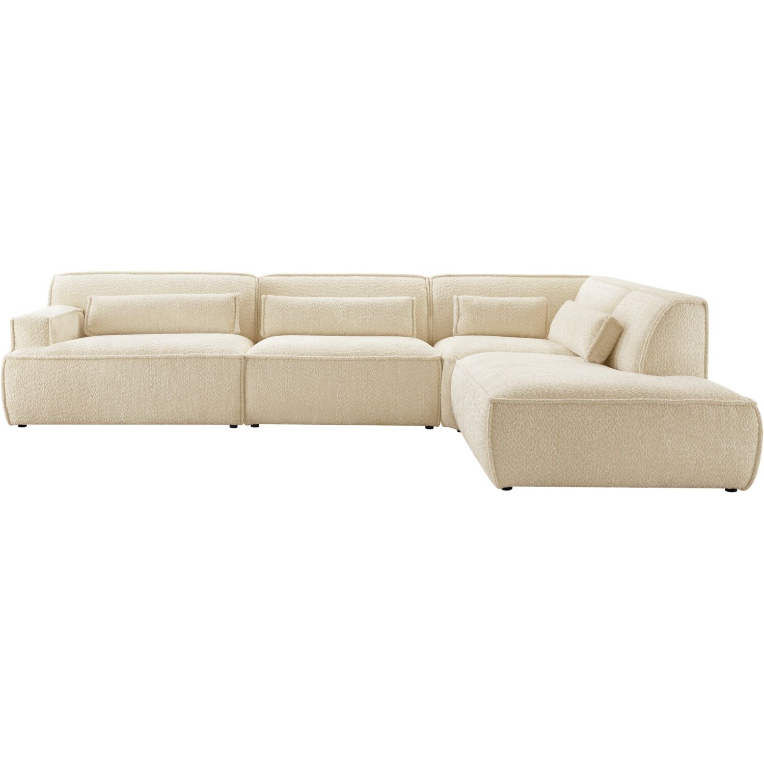 Elementenbank rechts Solenia ecru met lendekussens