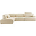 Elementenbank links Solenia ecru met lendekussens