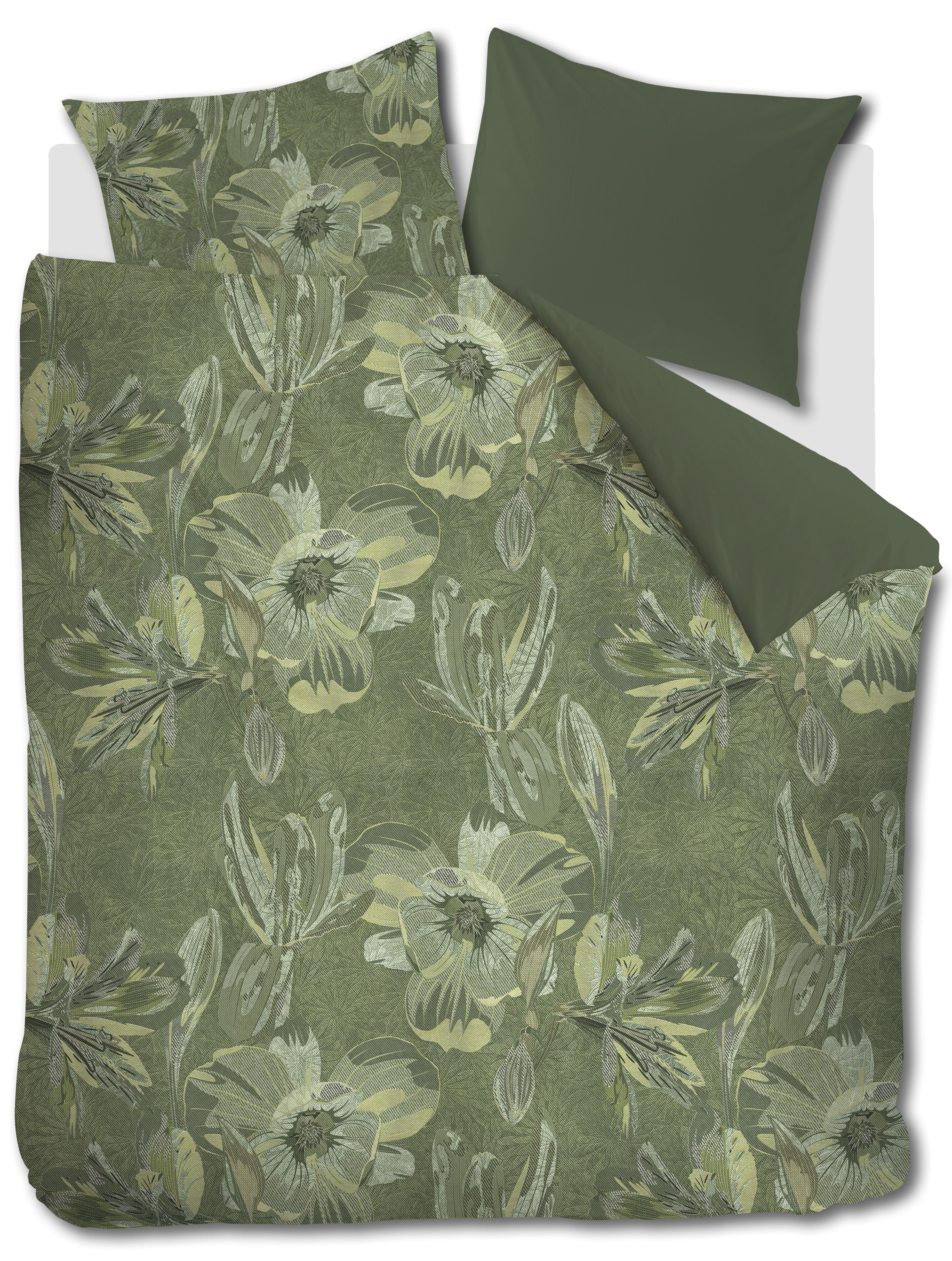 Dekbedovertrek Kardol Symbiose Groen 260 x 200/220 cm + 2x 60 x 70 cm