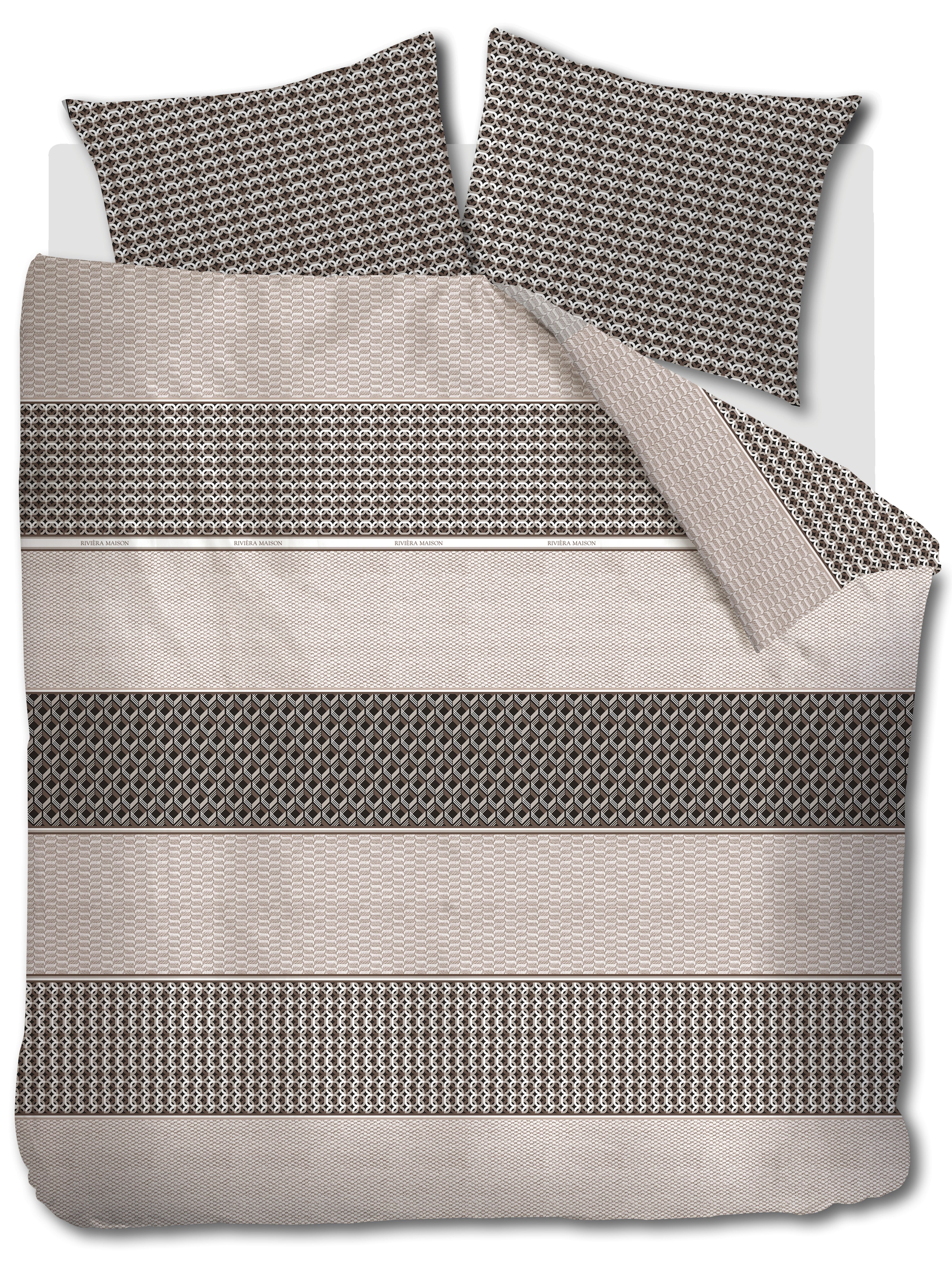 Dekbedovertrek Rivièra Maison Lawrence Bruin 200 x 200/220 cm + 2x 60 x 70 cm