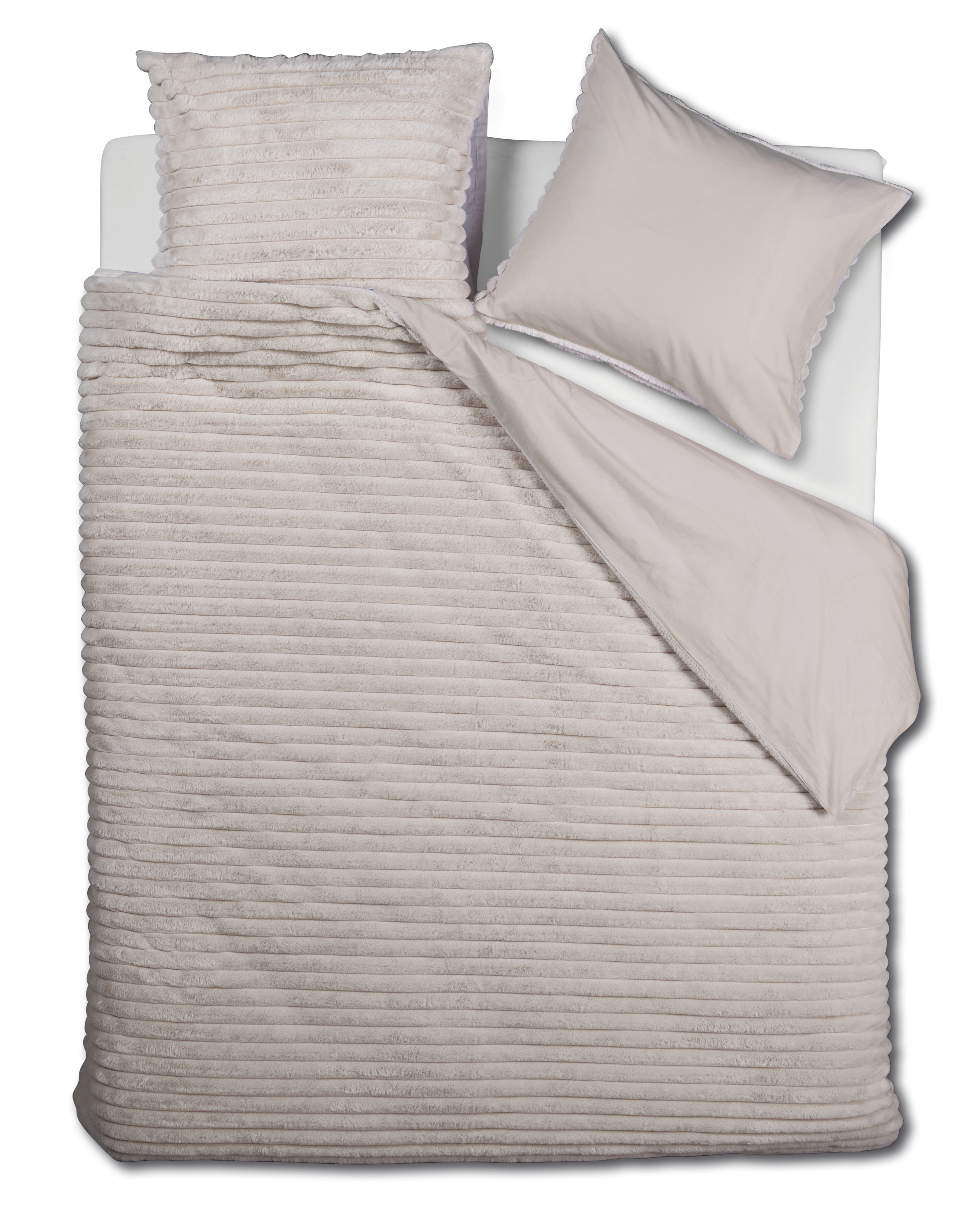 Dekbedovertrek Rivièra Maison Furry Stripes Gebroken wit 260 x 200/220 cm + 2x 60 x 70 cm