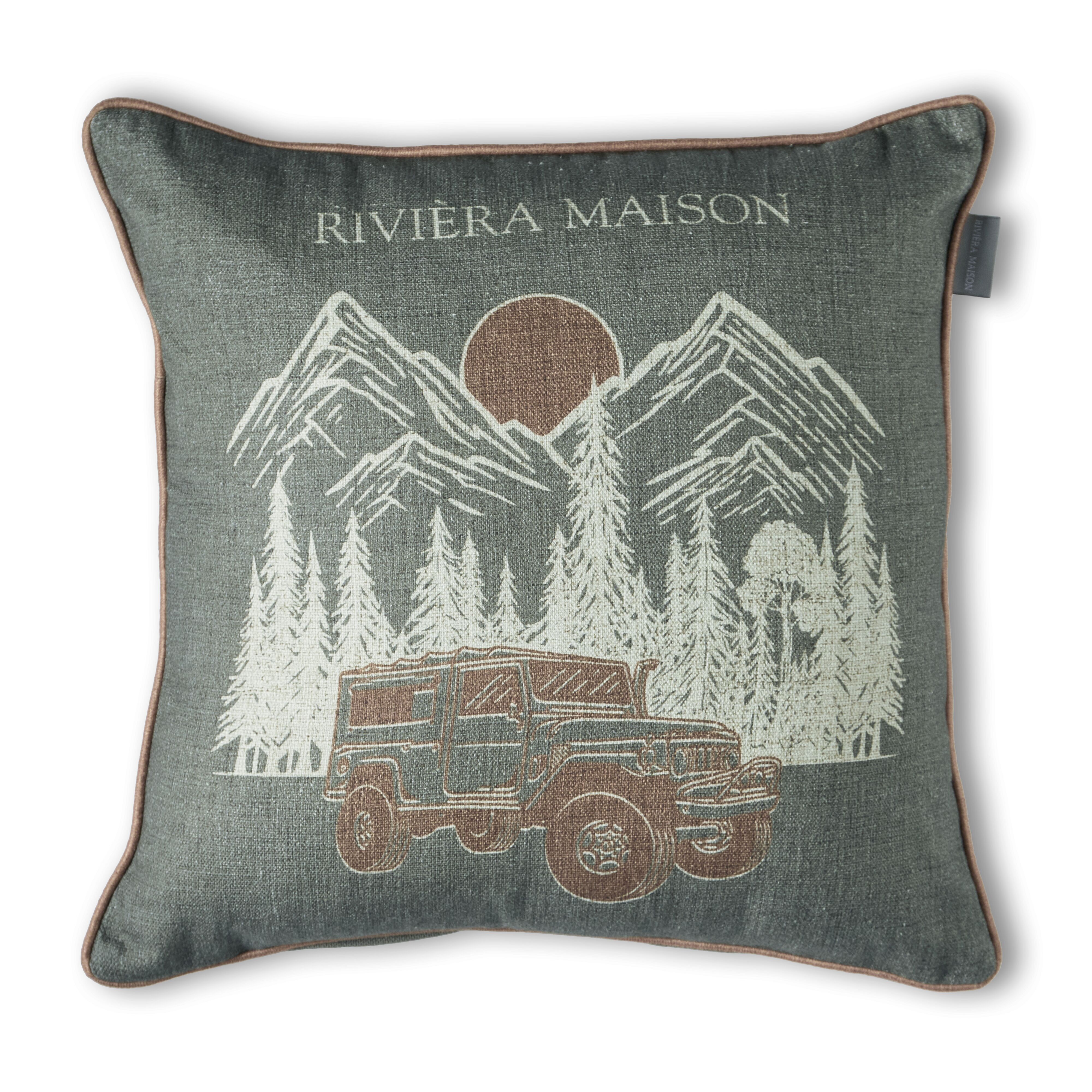 Sierkussen Rivièra Maison Roadtrip Cushion Groen 45 x 45 cm