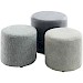 Poef Roby 40 cm grijs rond