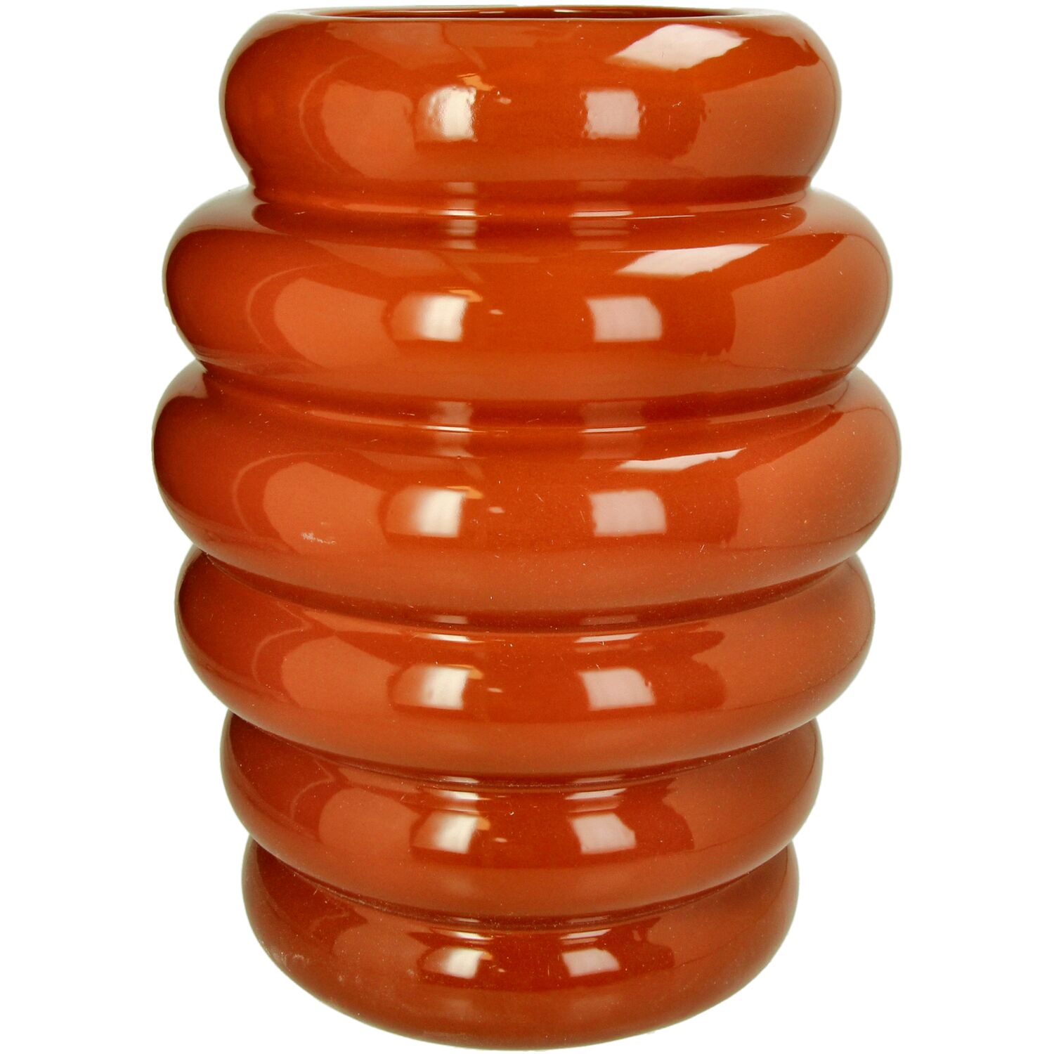 Vaas ribbel terracotta