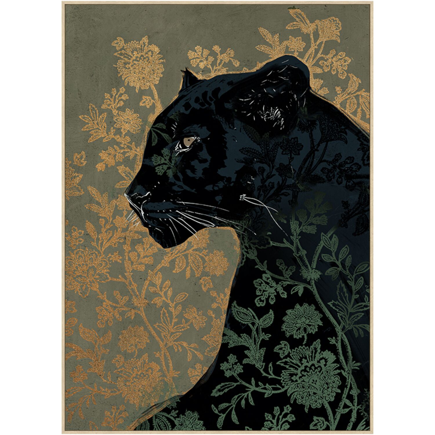 Schilderij Panter zwart