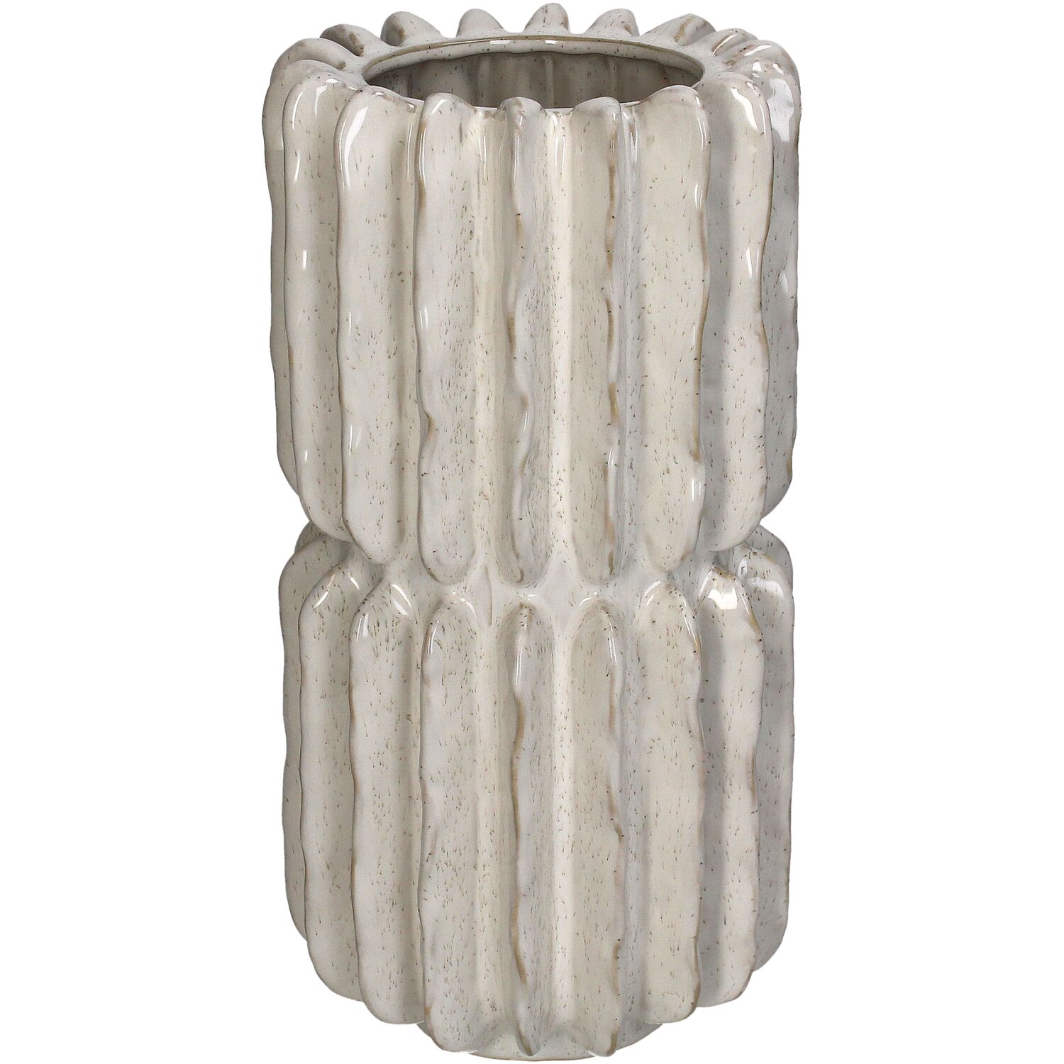 Vaas Stoneware S ribbel ivoor