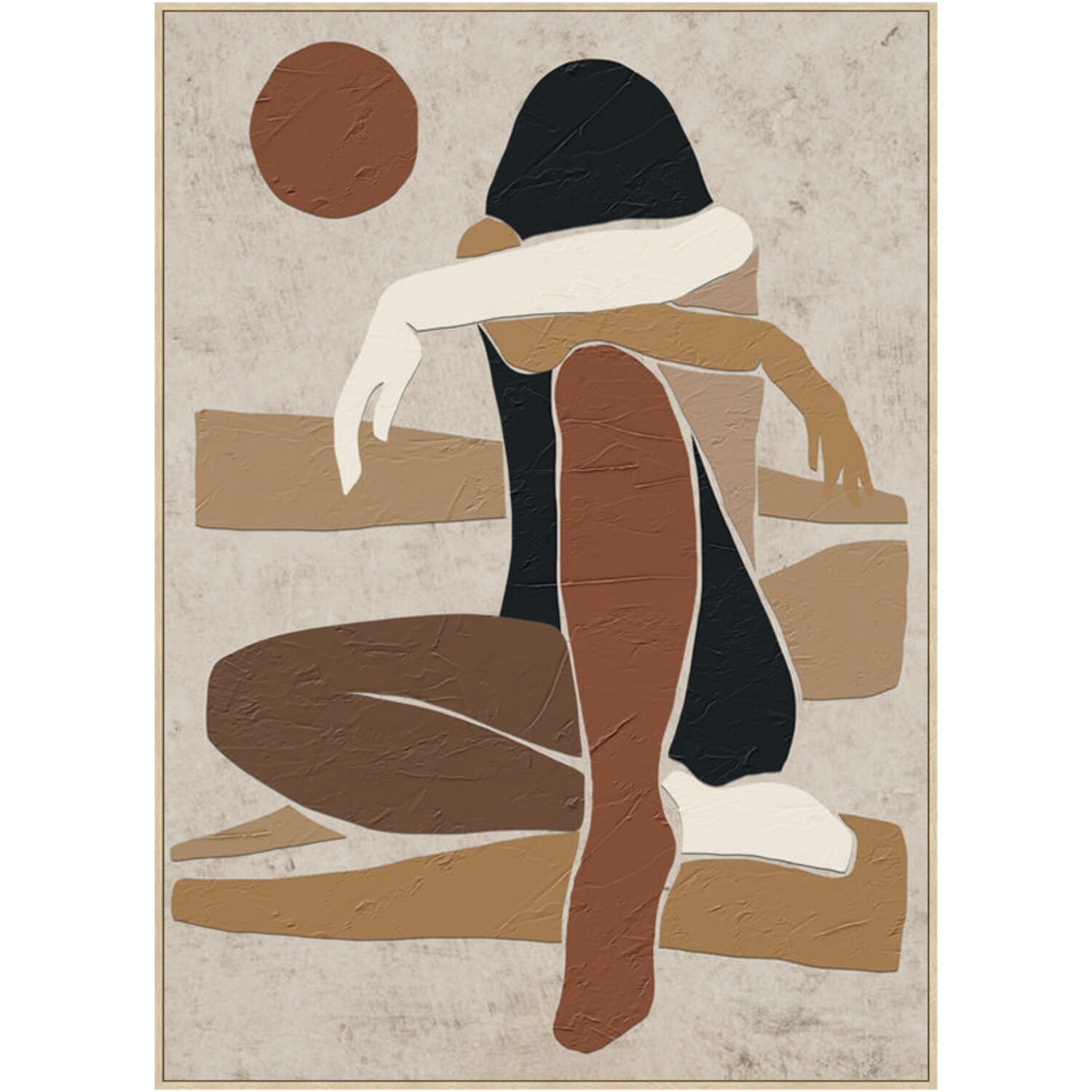 Schilderij Vrouw bruin beige