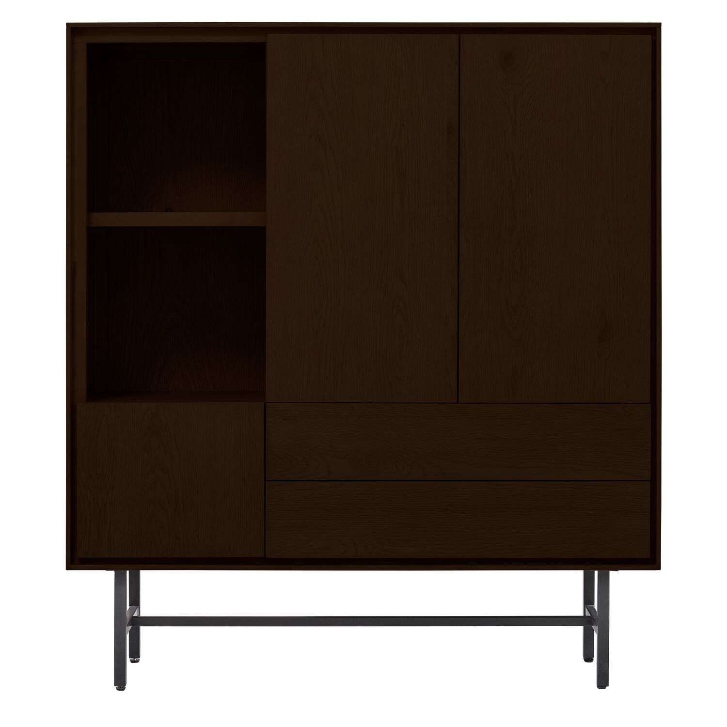 Opbergkast Belvio 125 cm dark oak