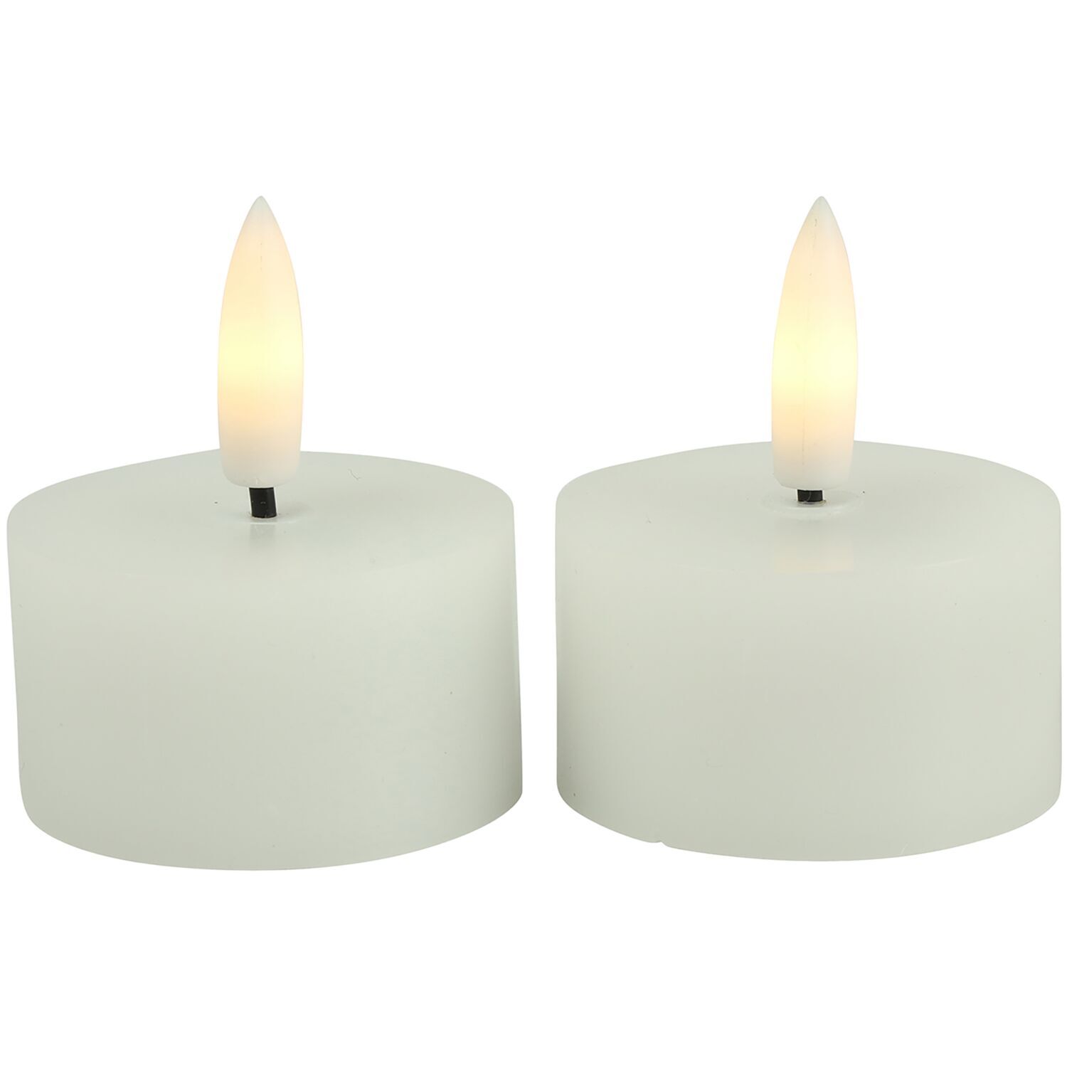 Theelicht Benevento Led wit 4 cm rond set van 2