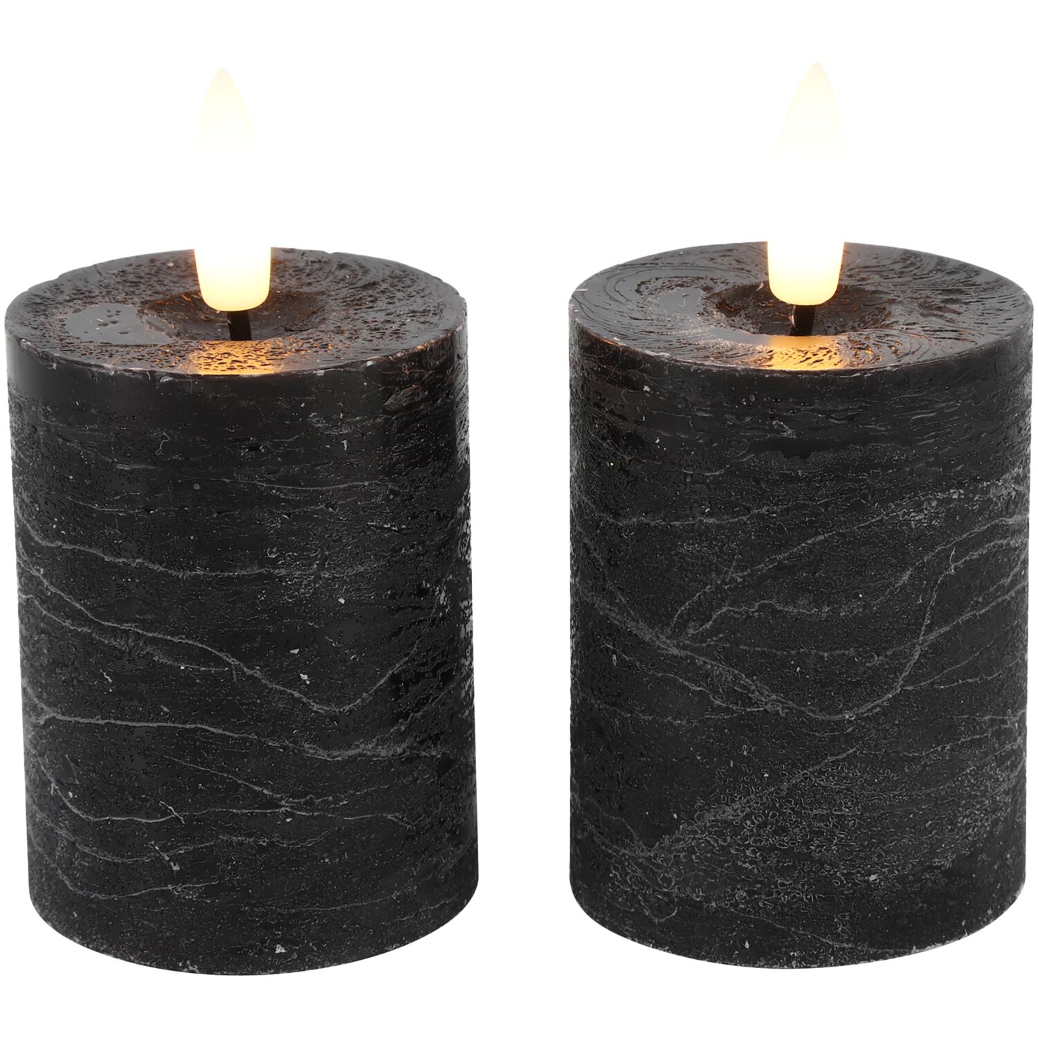 Stompkaars Benevento Led zwart 5 cm rond set van 2