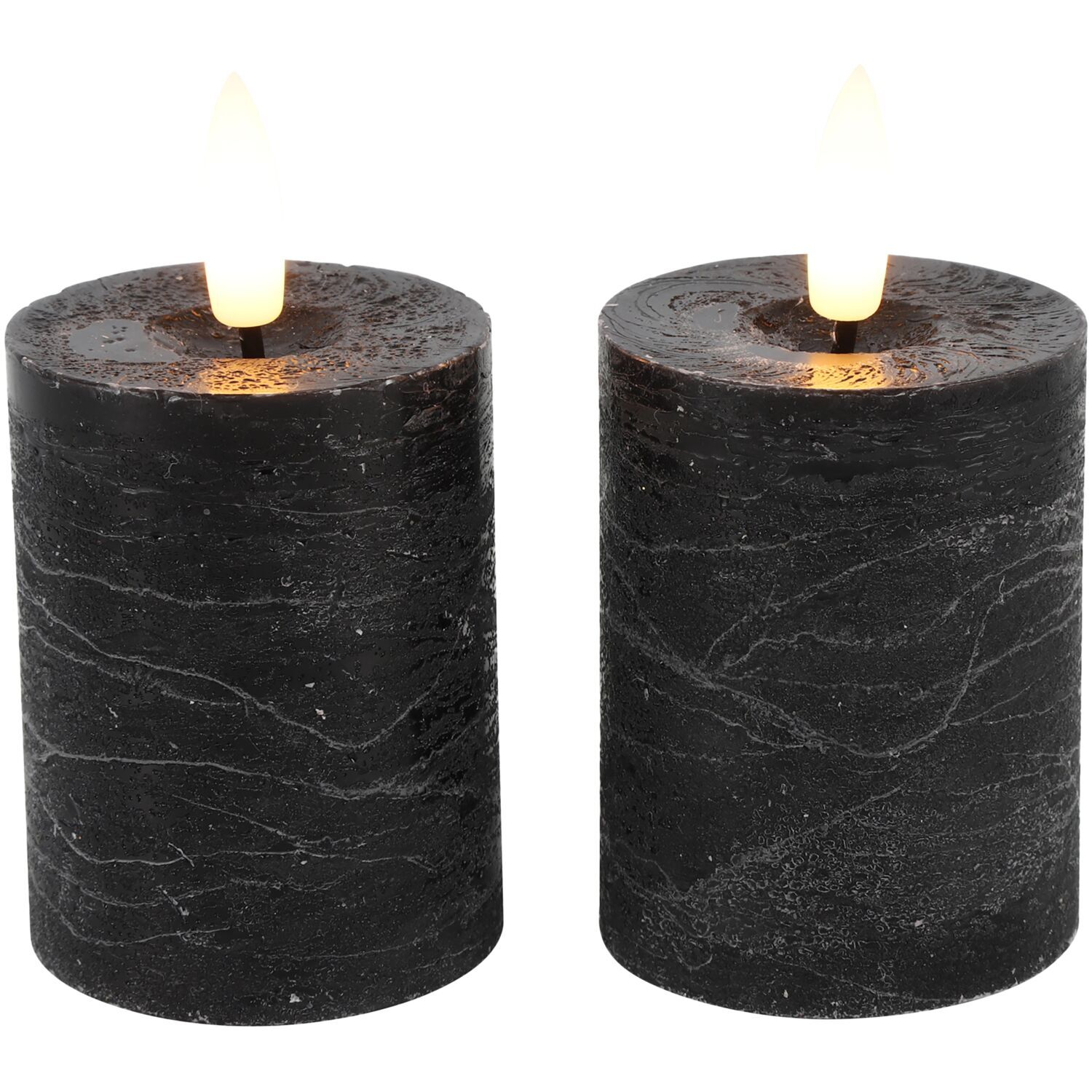 Stompkaars Benevento Led zwart 5 cm rond set van 2