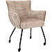 Eetkamerstoel Novile beige met wiel