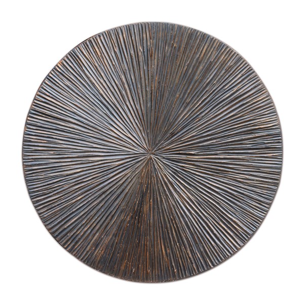 Wandpaneel Pictura 60 cm rond gestreept bruin