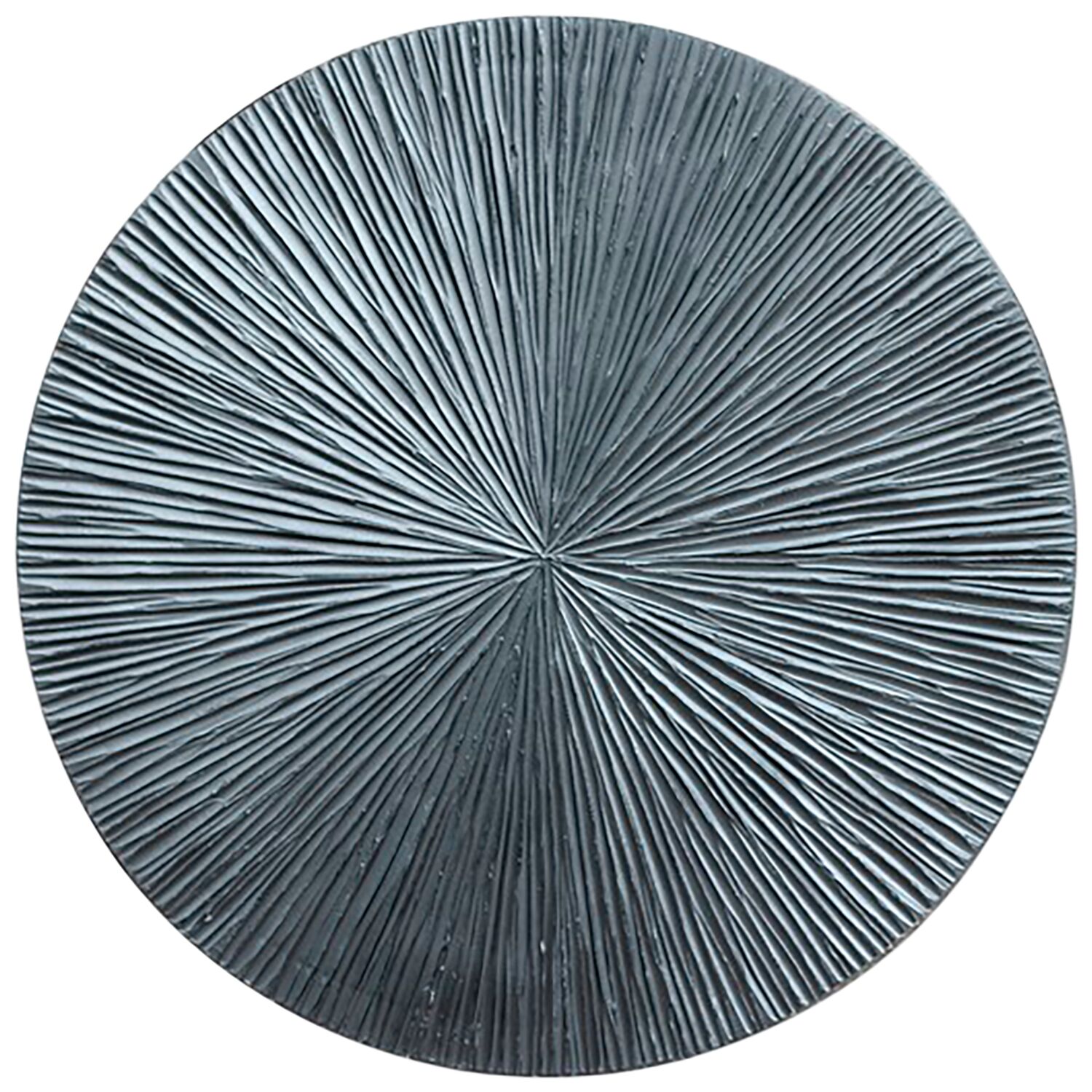 Wandpaneel Pictura 80 cm rond gestreept zilver