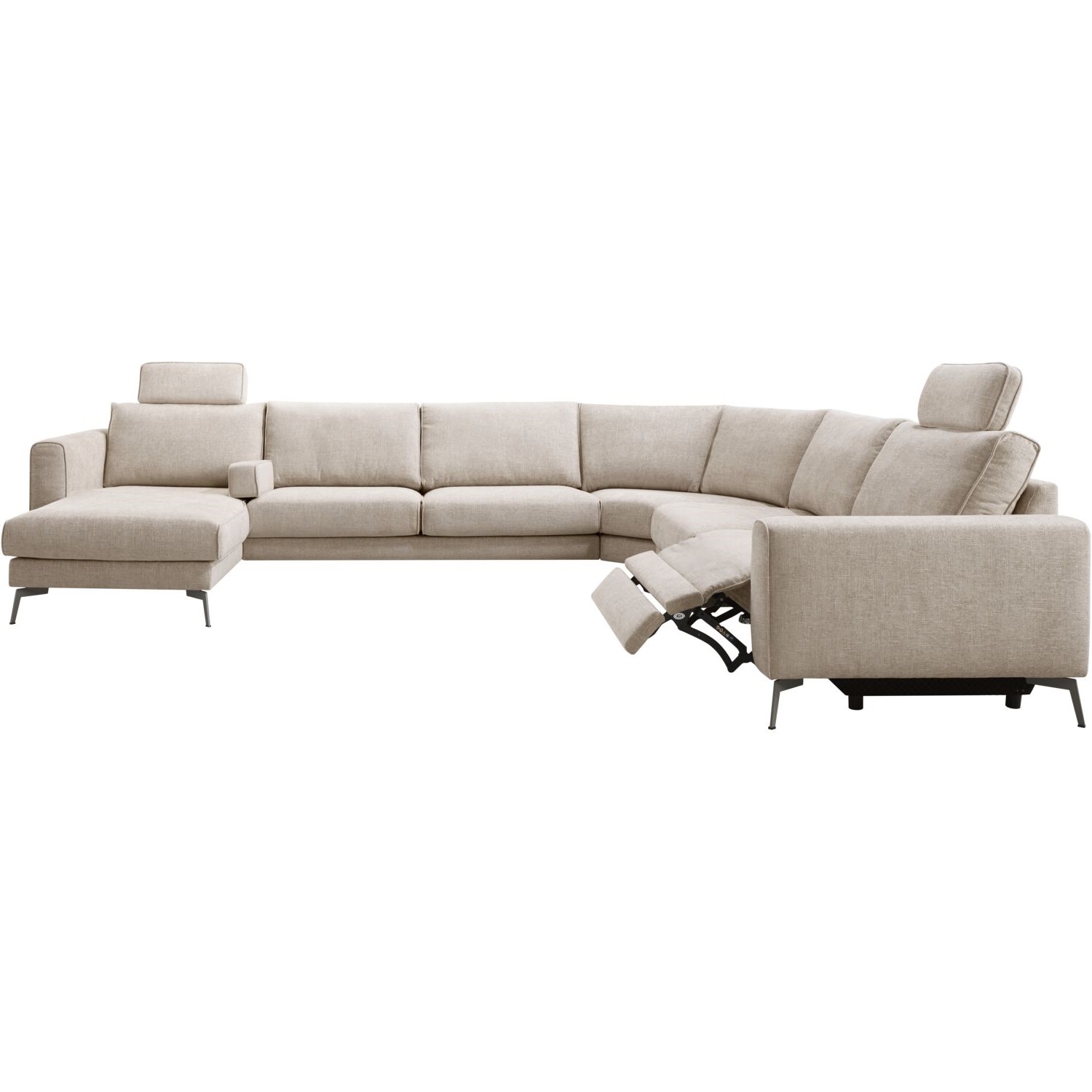 Hoekbank Linoza naturel relaxfunctie rechts premium comfort