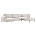 Hoekbank rechts Ansio pocket-visco zitting beige