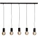 Hanglamp Trecate mat zwart 5-lichts