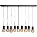 Hanglamp Trecate mat zwart 9-lichts