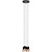 Hanglamp Trecate mat zwart 5-lichts rond