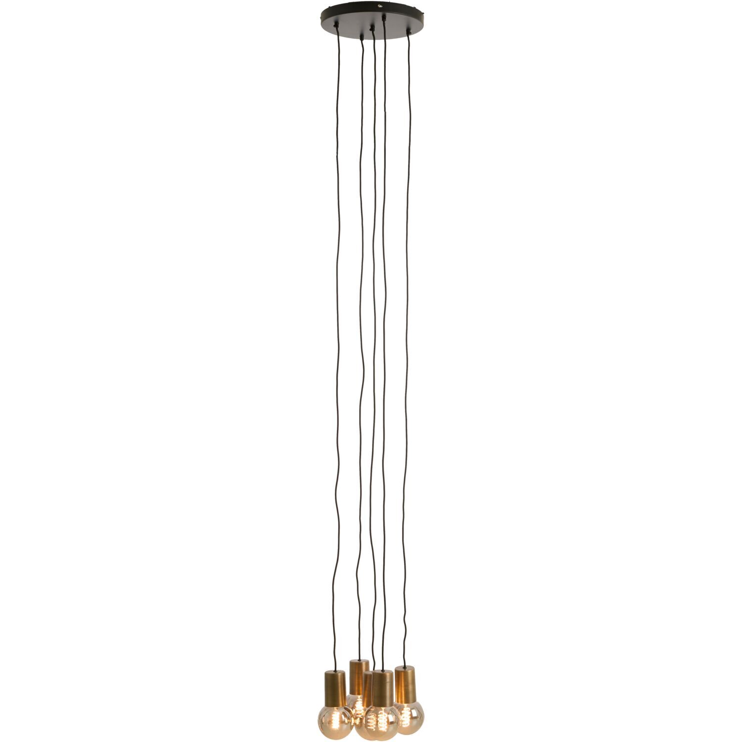 Hanglamp Trecate ruw antiek brons 5-lichts rond