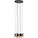 Hanglamp Trecate mat zwart 9-lichts rond