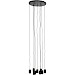 Hanglamp Trecate mat zwart 9-lichts rond