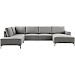 Hoekbank links Fabria donkergrijs basic comfort