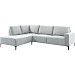 Hoekbank links Fabria lichtgrijs basic comfort