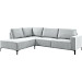 Hoekbank links Fabria lichtgrijs basic comfort
