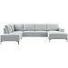 Hoekbank links Fabria lichtgrijs groot basic comfort