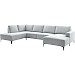 Hoekbank links Fabria lichtgrijs groot basic comfort