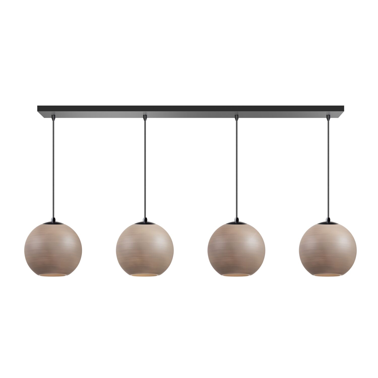Hanglamp Ortygia glas taupe 4-lichts
