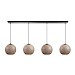 Hanglamp Ortygia glas taupe 4-lichts