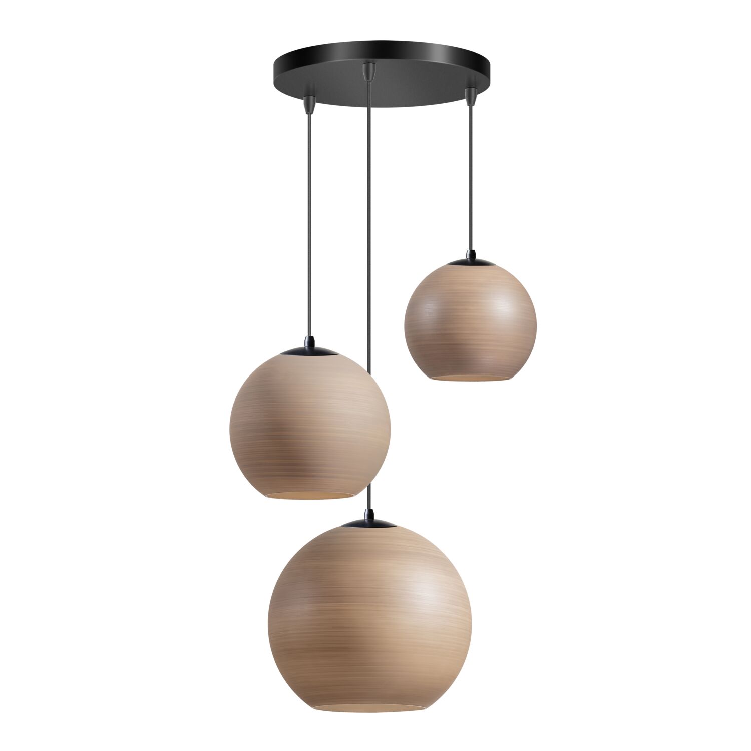 Hanglamp Ortygia glas taupe 3-lichts
