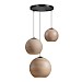 Hanglamp Ortygia glas taupe 3-lichts