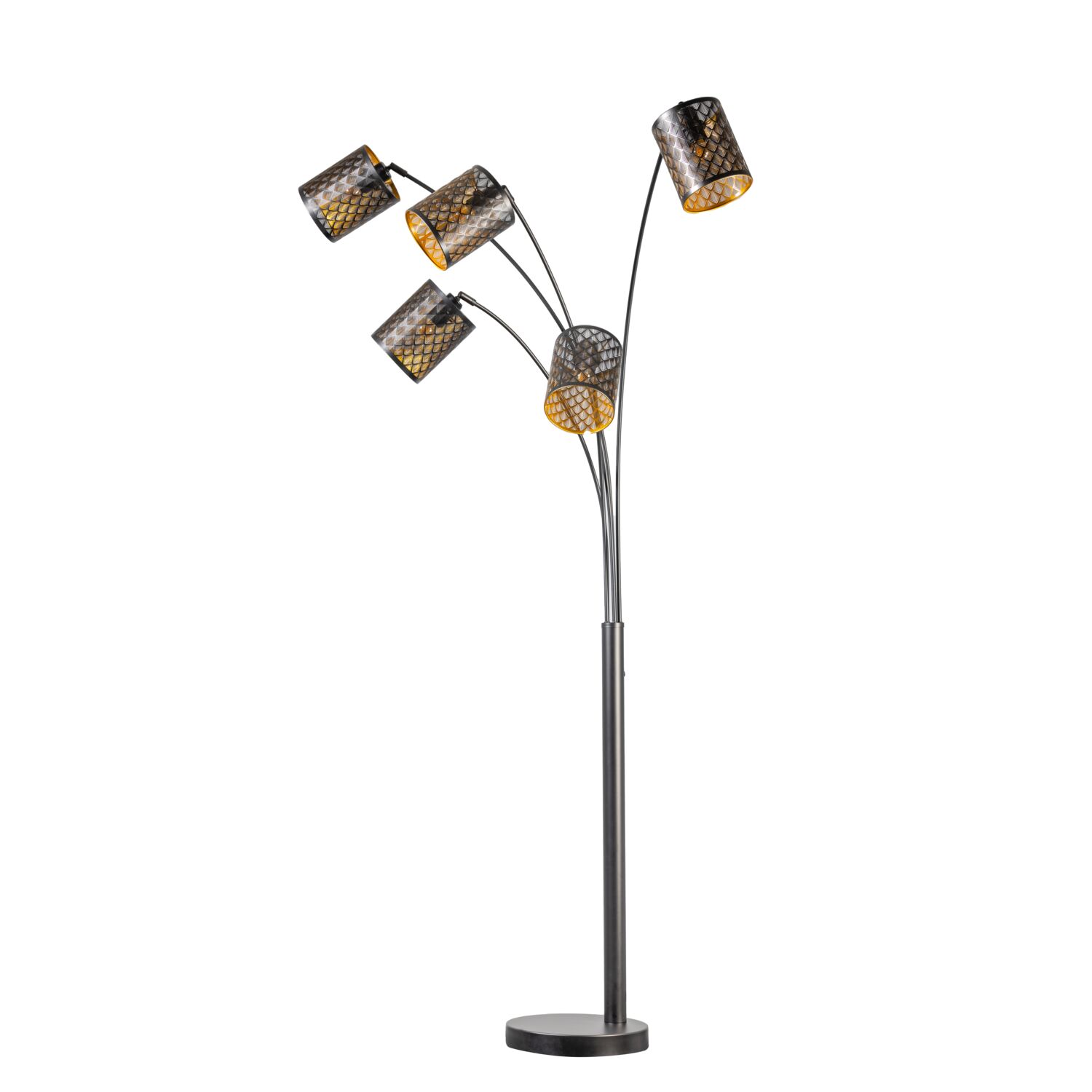 Vloerlamp Liparo metaal zwart 5-lichts