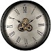 Klok Nimar metaal rond 80cm zwart beige dessin 42