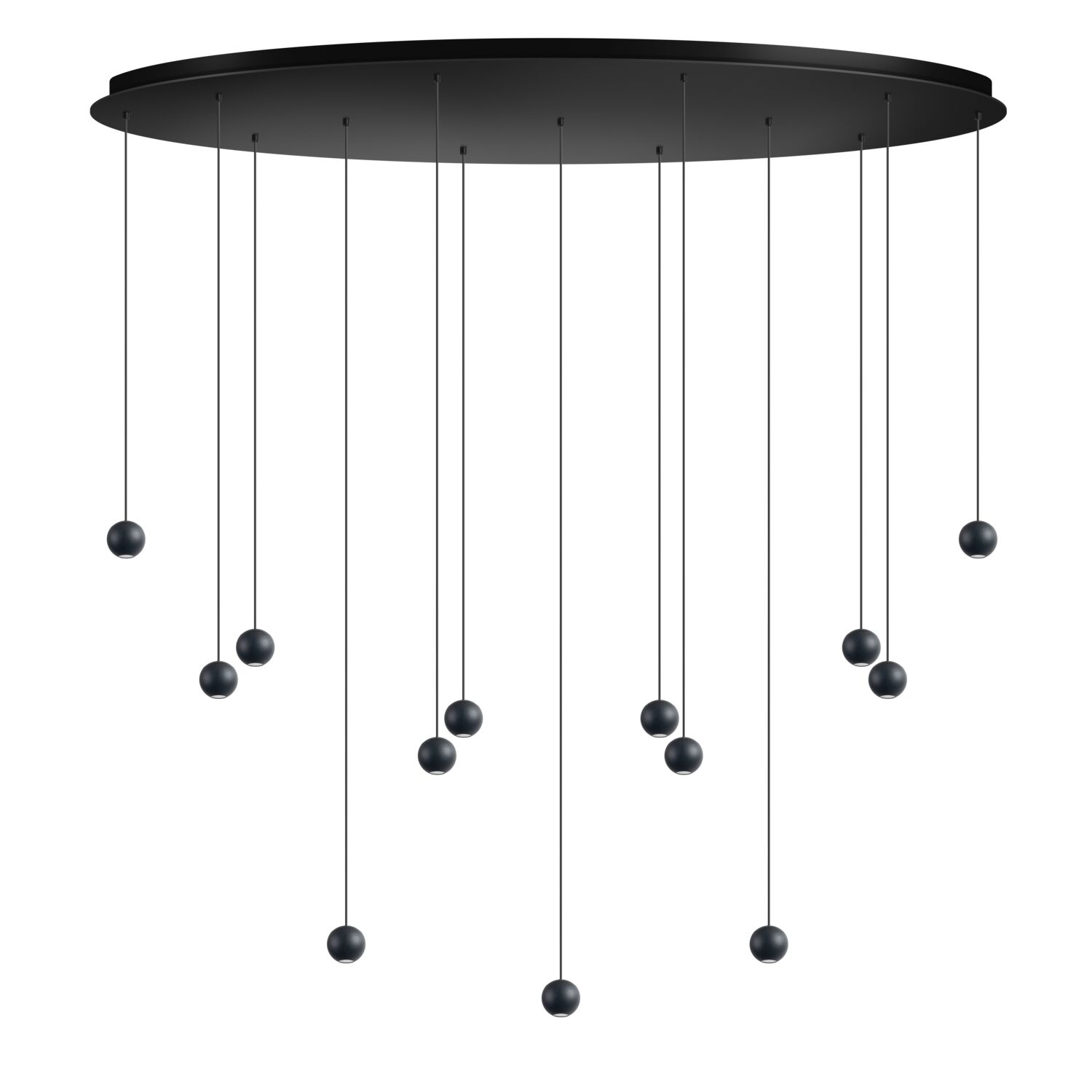 Hanglamp Giannutri metaal zwart 13-lichts