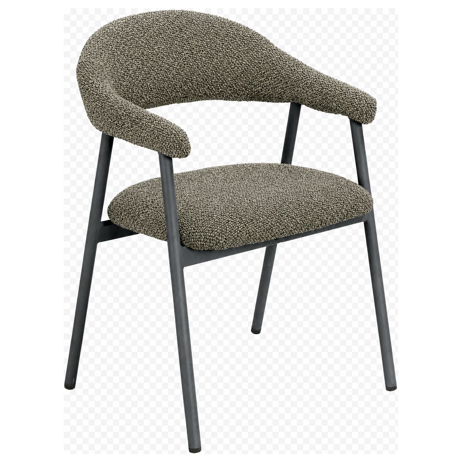 Eetkamerstoel Dioso bouclé beige poot zwart