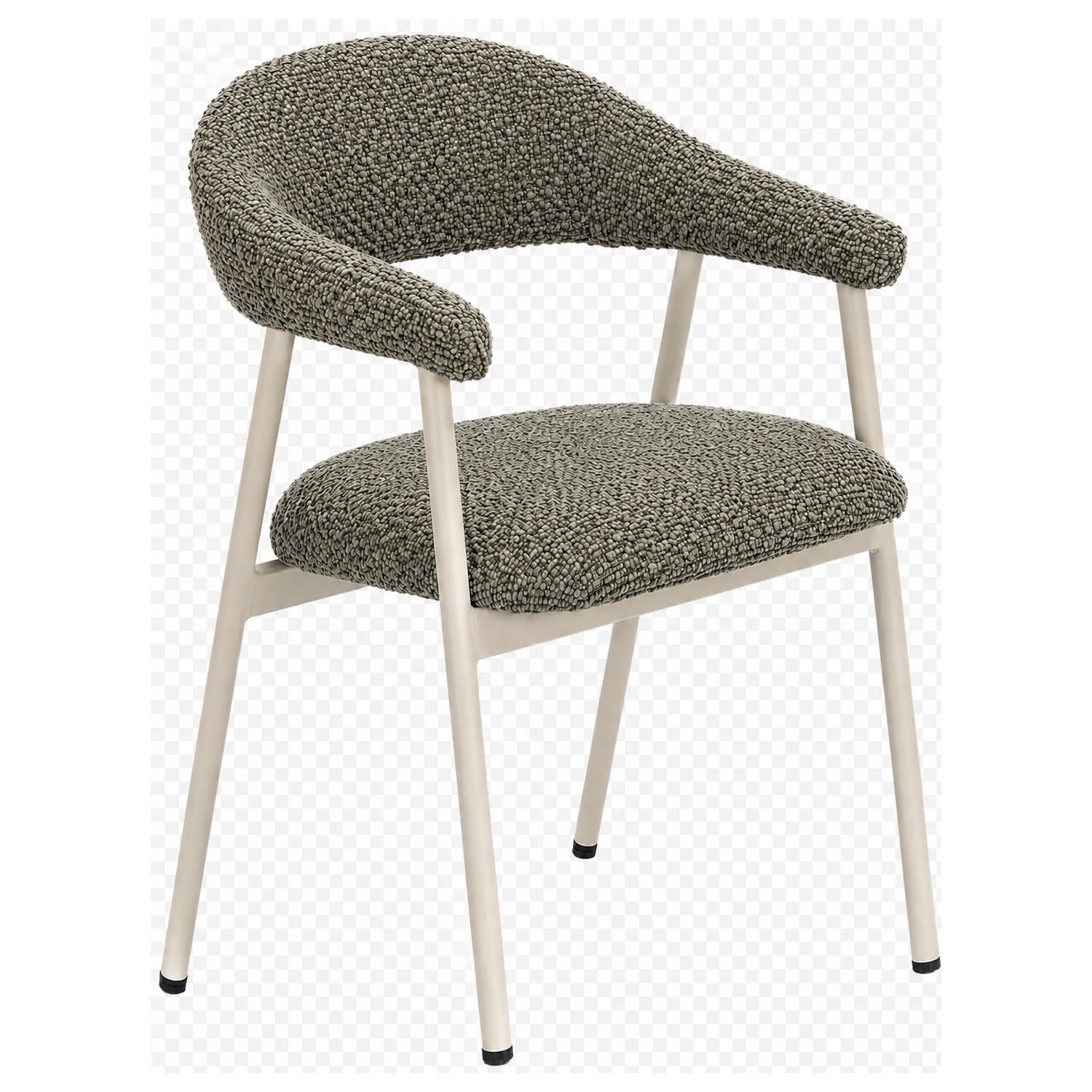 Eetkamerstoel Dioso bouclé beige poot taupe